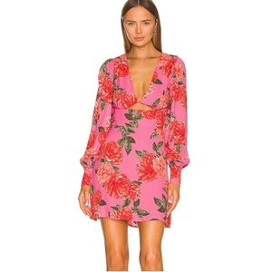 AFRM Castiel Mini Dress in Pink Bouquet